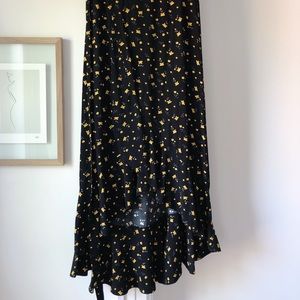 & Other Stories High-Low Floral Wrap Skirt